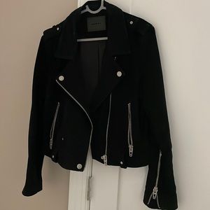 BLANK-NYC black suede moto jacket
